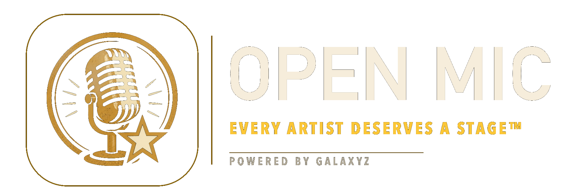 Open Mic — every artist deserves a stage. Powered by Galaxyz.